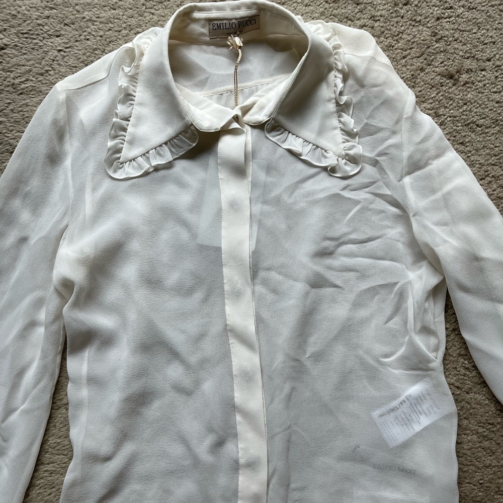 BNWT Emilio Pucci Ivory Blouse 36